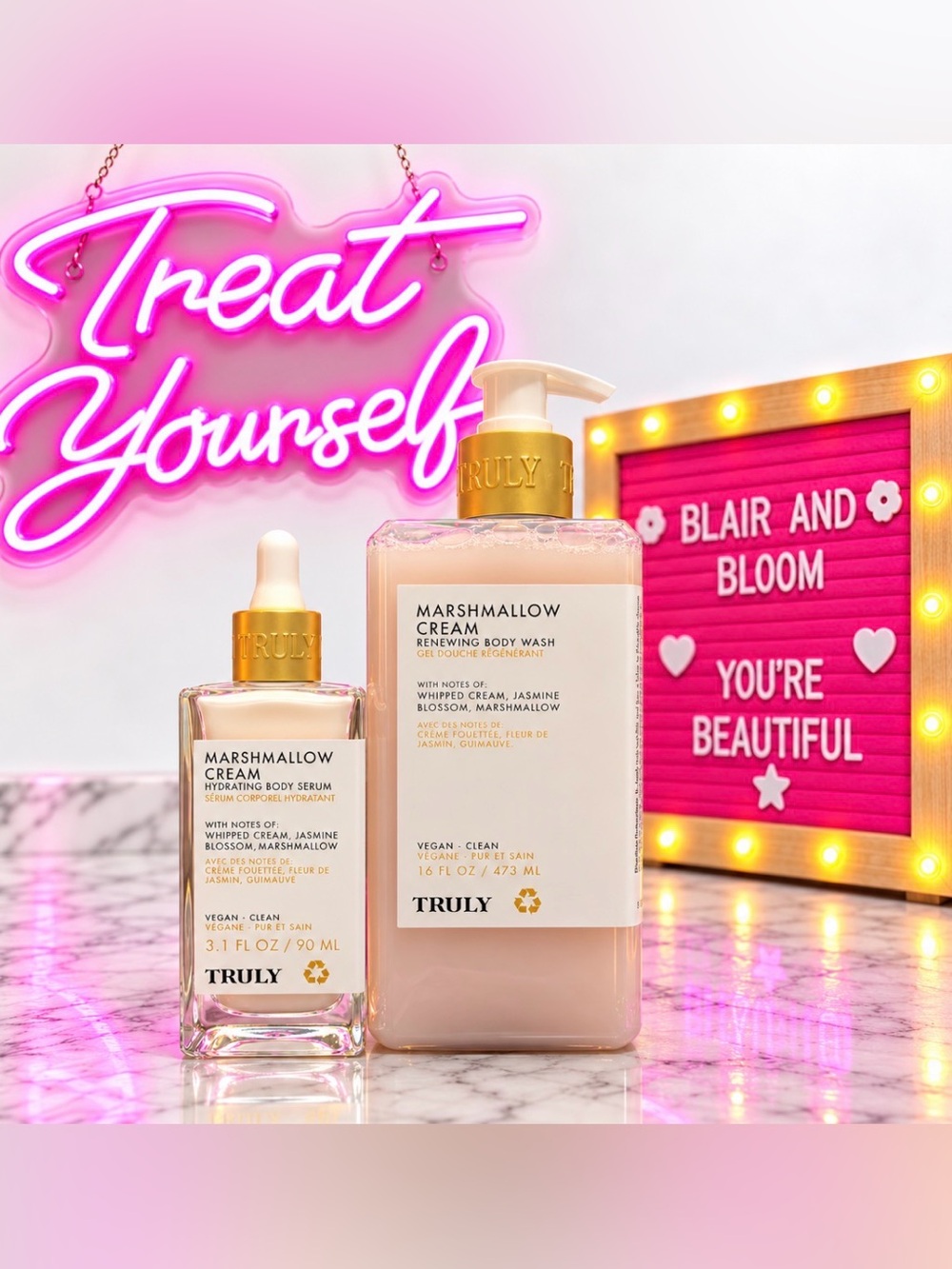 Truly Beauty Marshmallow Cream Body Wash & Serum Bundle-Discontinued HTF!